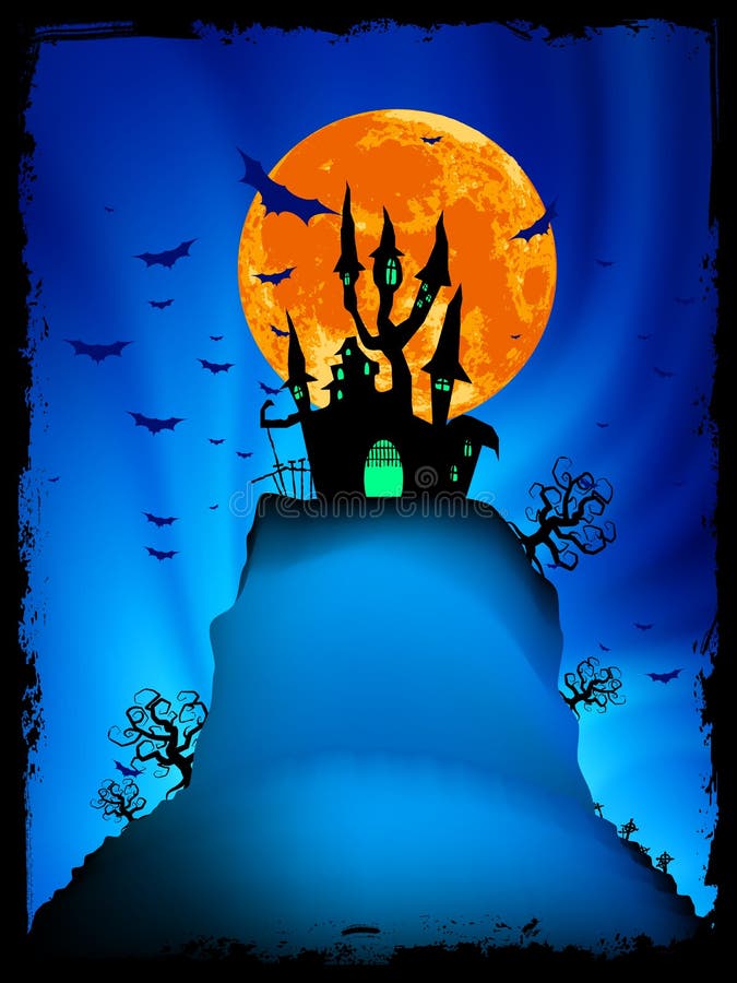 Halloween image with old mansion. EPS 8