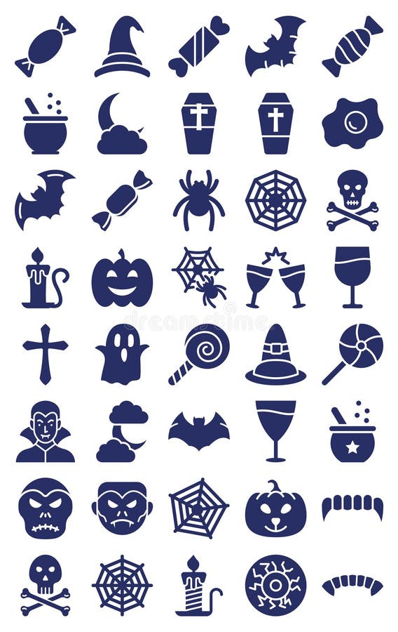 Halloween isolated Vector icons set every single icons can be easily modified or edited stock illustration