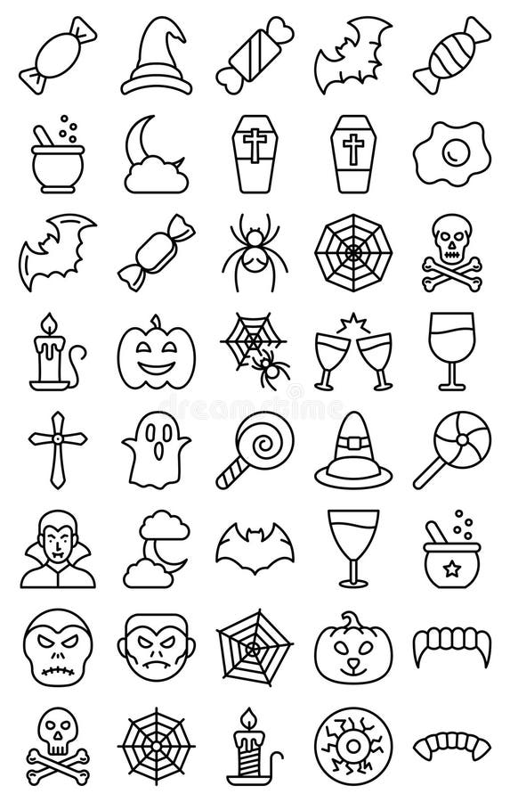 Halloween isolated Vector icons set every single icons can be easily modified or edited vector illustration
