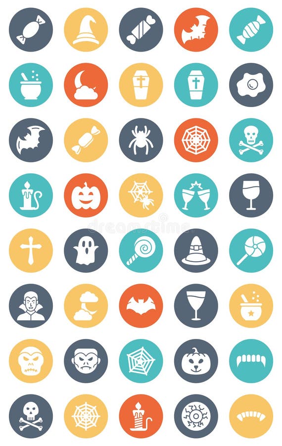 Halloween isolated Vector icons set every single icons can be easily modified or edited stock illustration