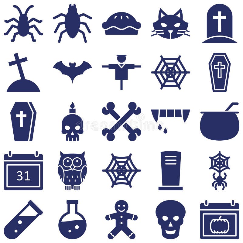 Halloween isolated Vector icons set every single icons can be easily modified or edited royalty free illustration