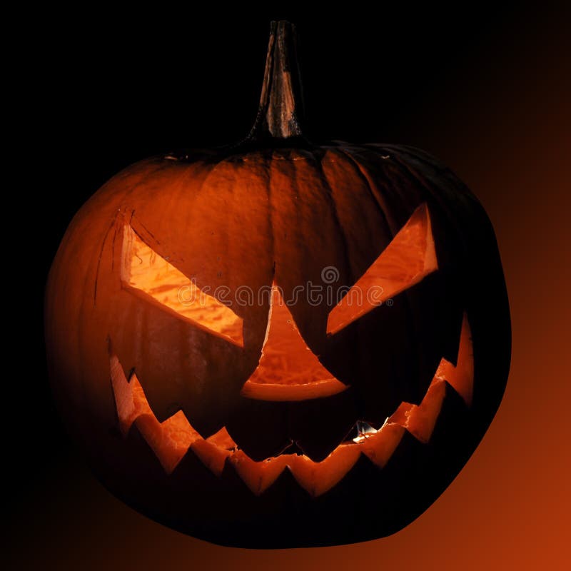 Halloween JackOLantern Pumpkin Stock Photo Image of head, light