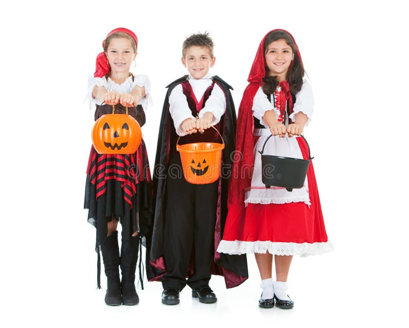 Halloween: Jonge geitjes Klaar voor Halloween-Suikergoed stock afbeeldingen Halloween: Jonge geitjes Klaar voor Halloween-Suikergoed stock afbeeldingen
