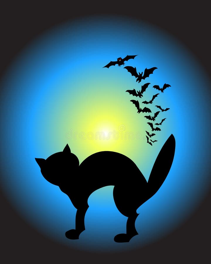 Halloween-Katze vektor abbildung. Illustration von graphik - 10914245