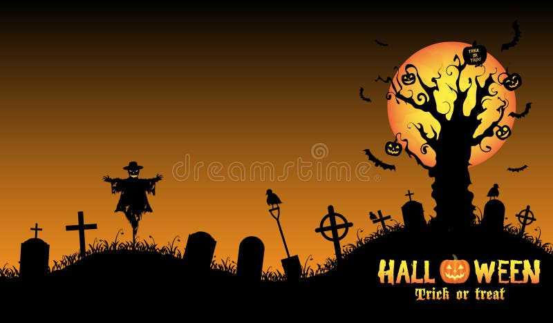 Incarijk plein ongezond Halloween-kerkhof Achtergrondvector Vector Illustratie - Illustration of  achtervolgd, donker: 77477157