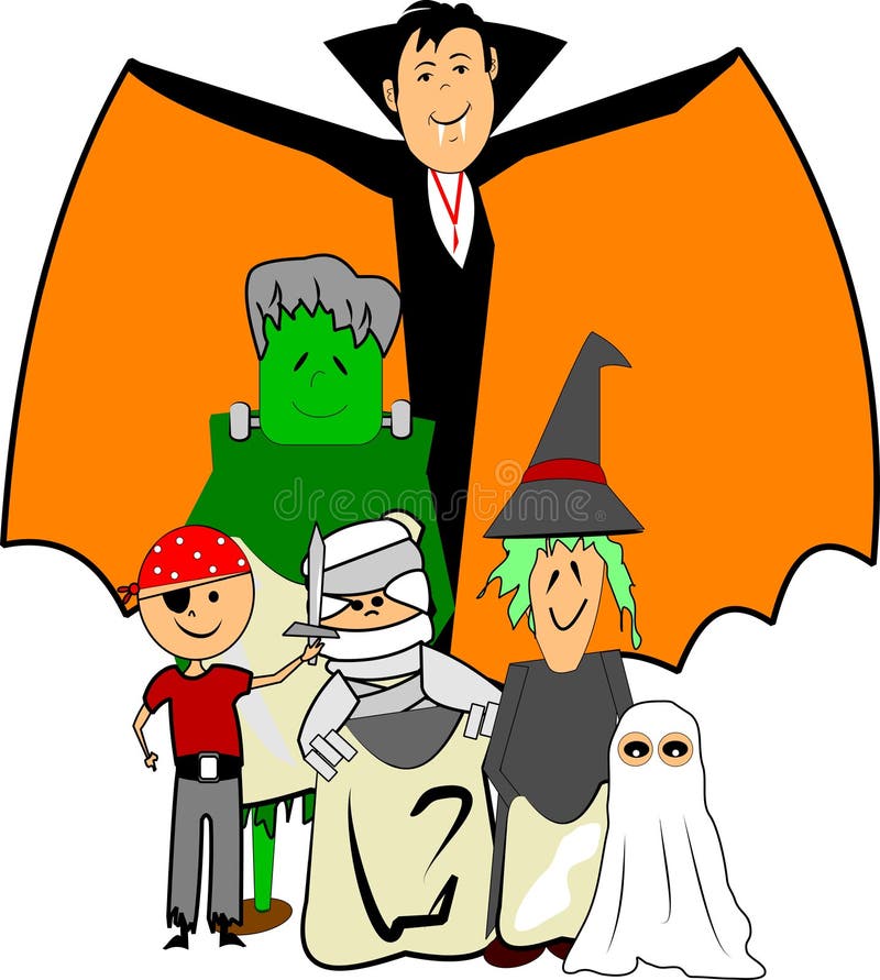 Get Ready for Halloween Text with Witch on the Broom Cartoon Stock