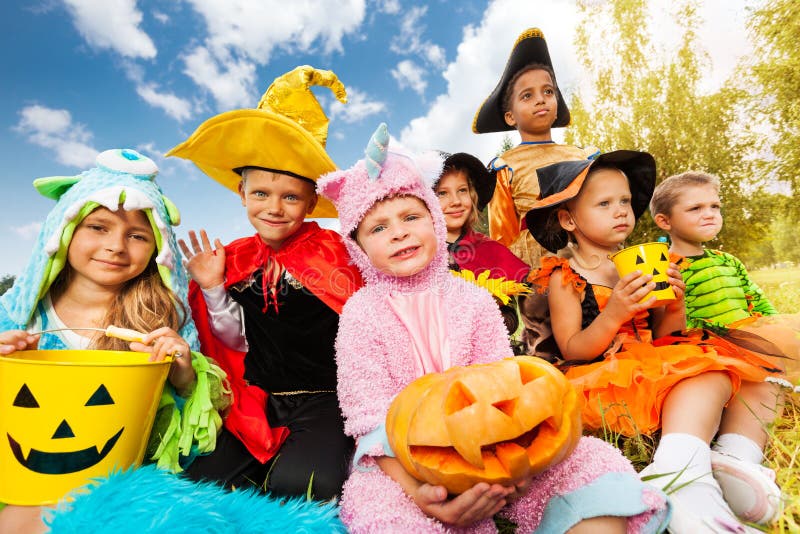 Halloween: Kids Excited To Trick or Treat Stock Photo - Image of treat ...