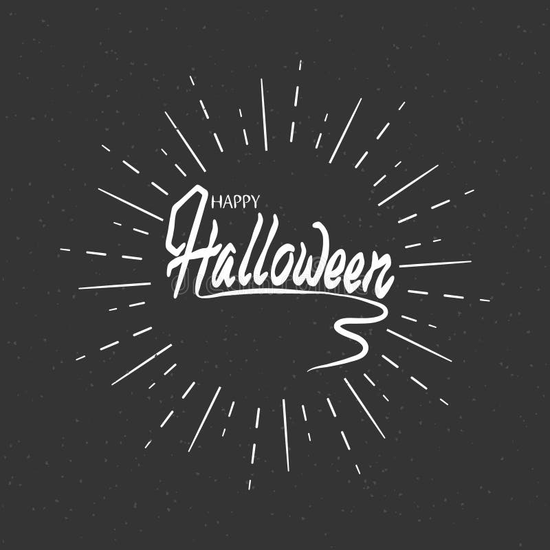 halloween logo retro stil En inskrift för din design mot en bakgrund av vita strålar stock illustrationer halloween logo retro stil En inskrift för din design mot en bakgrund av vita strålar stock illustrationer