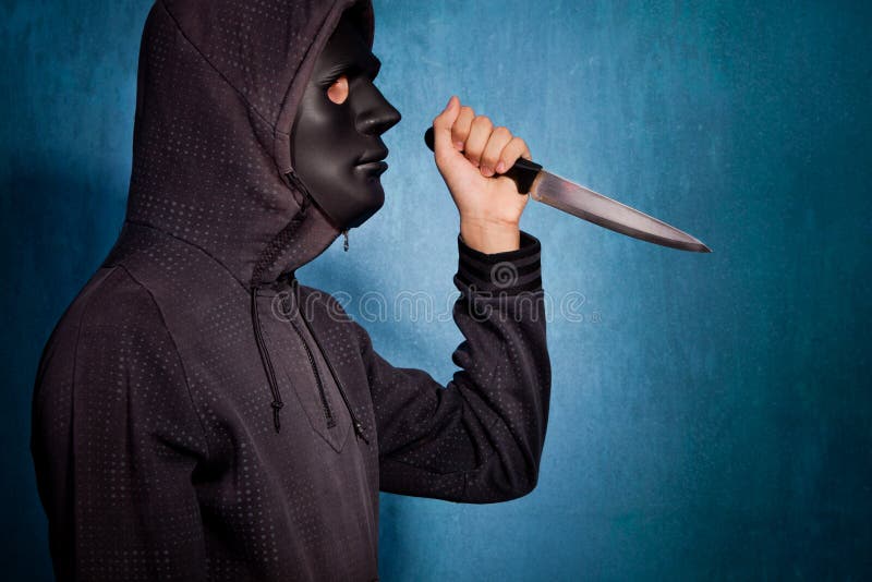 Halloween Man With Mask And Knife Stock Photo Image 26462796