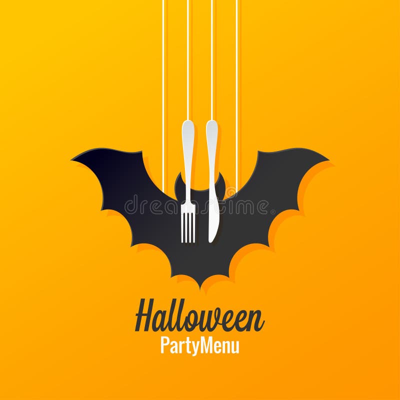 Halloween Menu Logo Design Background. Stock Vector Illustration of