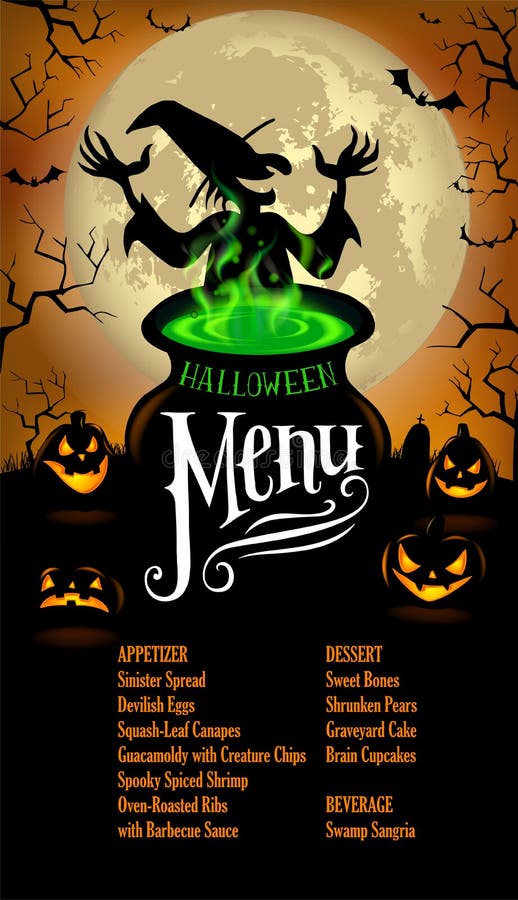 Halloween Menu Template stock vector. Illustration of cooks 126549022