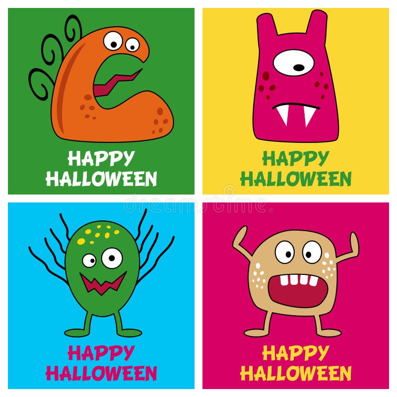 Halloween Monsters Greeting Cards [2]