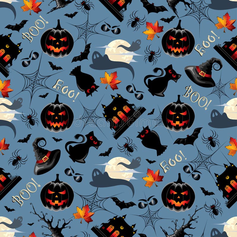 Halloween-Naadloos Patroon Als achtergrond vector illustratie Halloween-Naadloos Patroon Als achtergrond vector illustratie