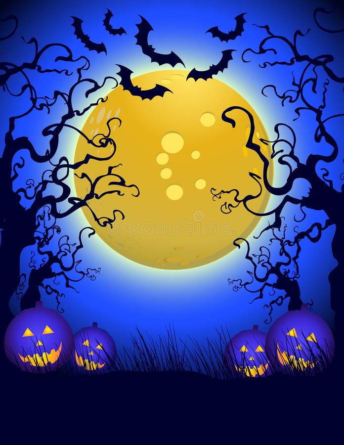Halloween at night stock vector. Illustration of mystery 16575465