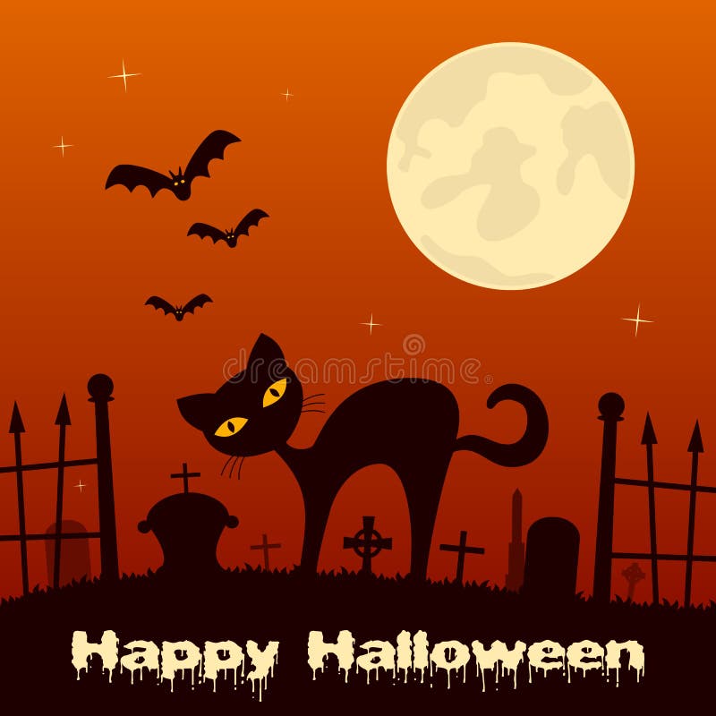 Halloween Night Town Scene stock vector. Illustration of halloween ...