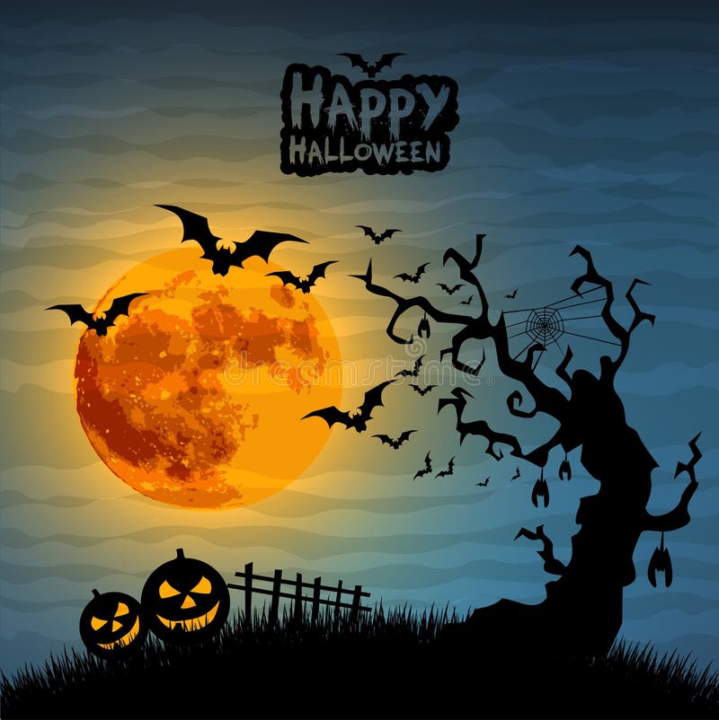 Spooky Night Halloween Backdrop Stock Illustrations – 16,224 Spooky ...