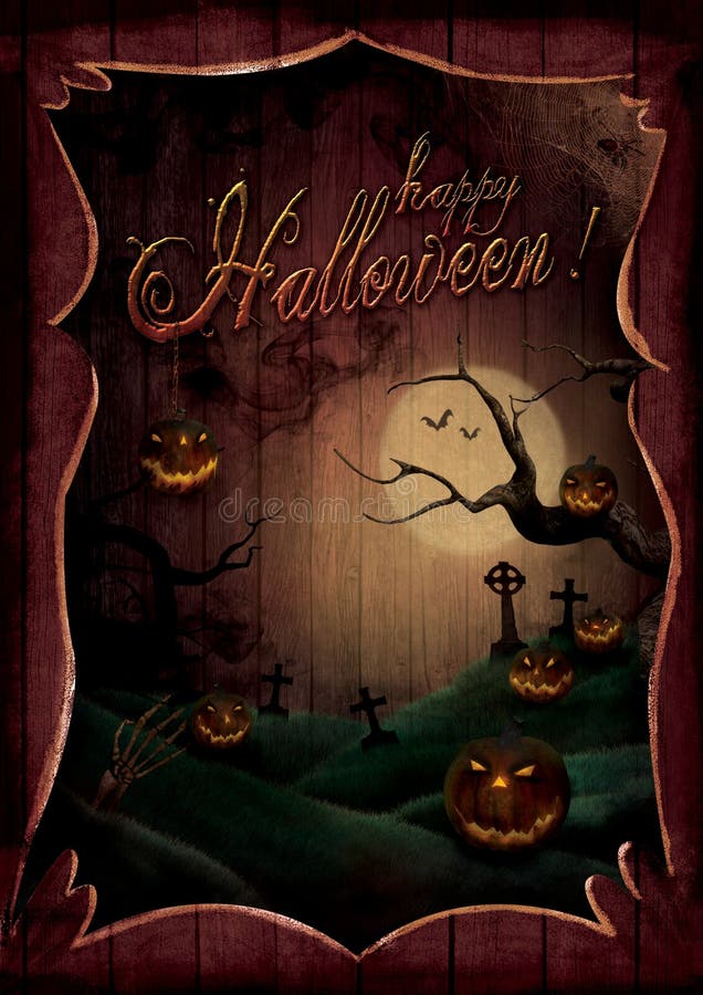 Halloween-ontwerp - Pompoenentheater royalty-vrije illustratie Halloween-ontwerp - Pompoenentheater royalty-vrije illustratie