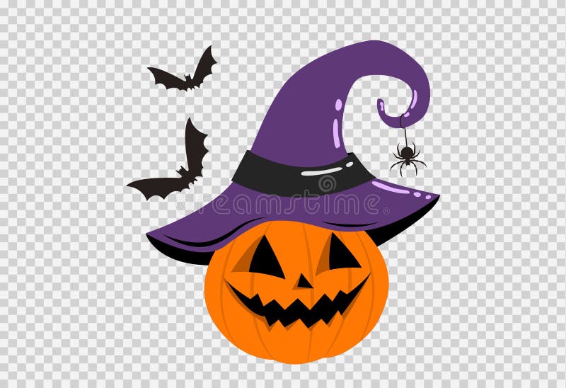 Halloween Bat Spider Web And Pumpkin Lantern PNG Images