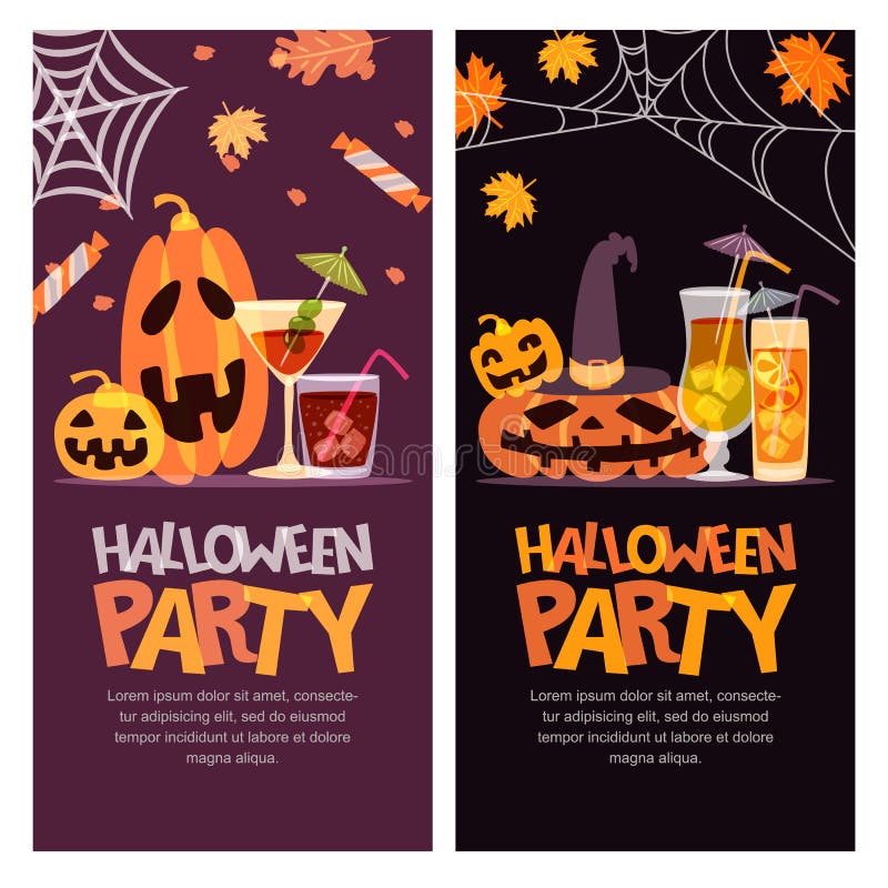 Happy Halloween Banner, Poster Design Elements. Holiday Illustration ...
