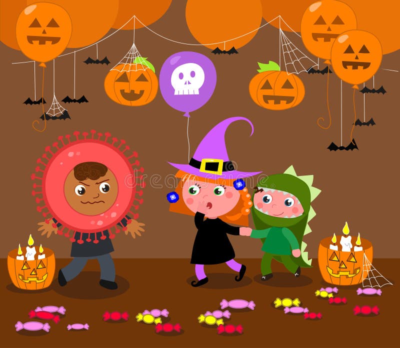 Kids party in costume stock vector. Illustration of friendship - 38438693