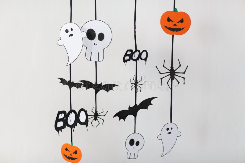 Halloween Party Paper Decorations Stock Image - Image of fall, layout ...