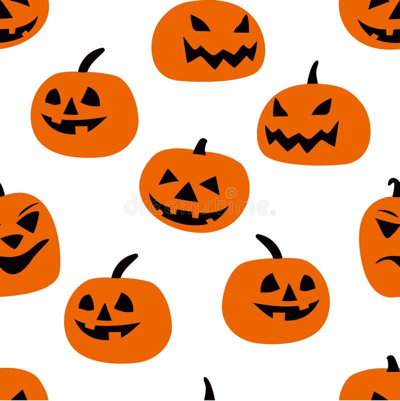 Halloween party tapeta ilustracja szczęśliwy dynia ikona odizolowana przerażający dynia wektor