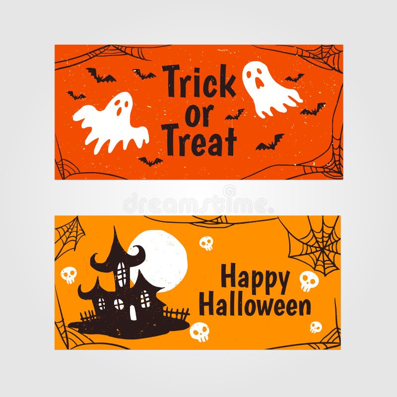 Halloween Party Wallpaper Banner Stock Illustration - Illustration of ...