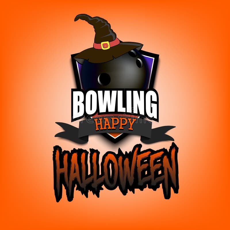 Bowling Ball with Witch Hat and Happy Hallowen Stock Vector ...