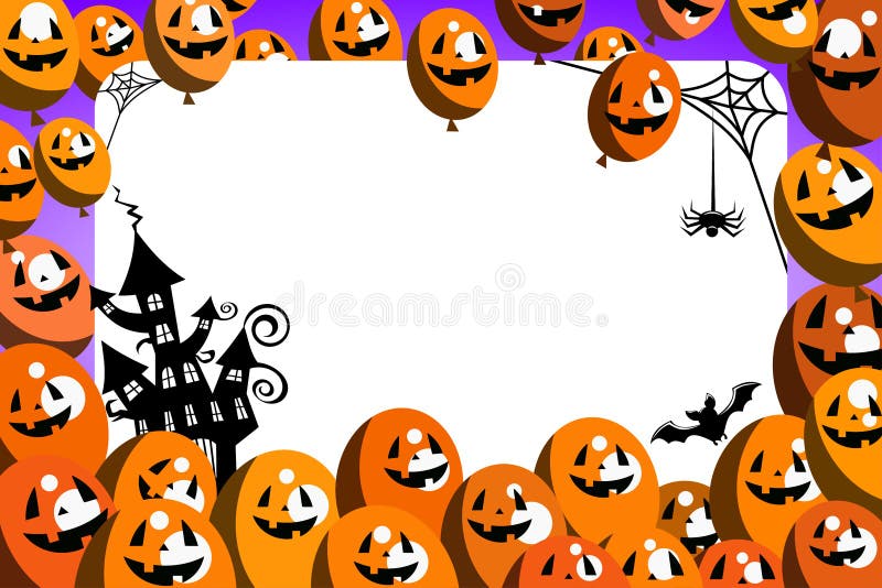 Halloween Photo Frame Ghost Castle Stock Vector - Illustration of copy ...