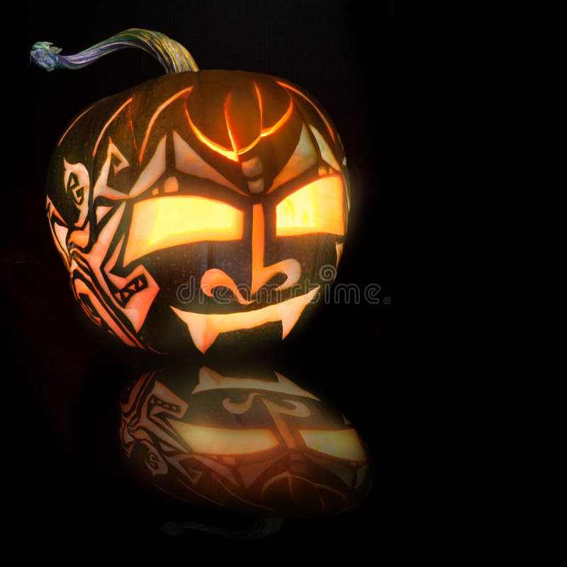 Halloween Pumpkin with Candle Inside Stock Image Image of olantern