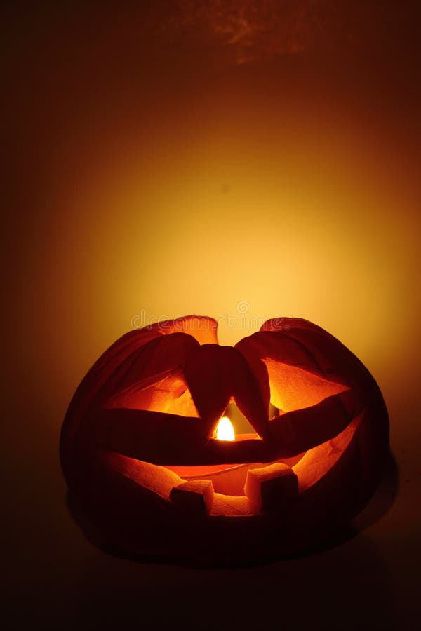Halloween Pumpkin with Candle Light Stock Image Image of collection