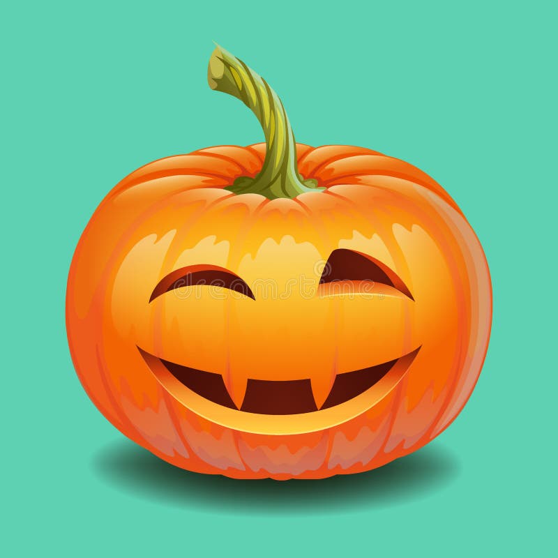 Halloween pumpkin face - funny smile Jack o lantern. 