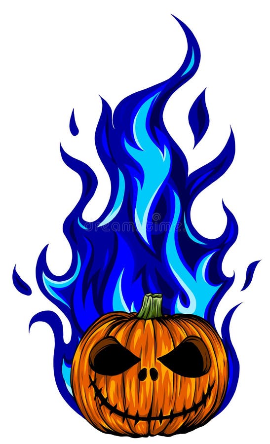 Vector Illustration Of Fiery Face Pumpink Art Stock Illustration dragon-breathes-fire-pumpkin-stencil-free-printable-papercraft-templates