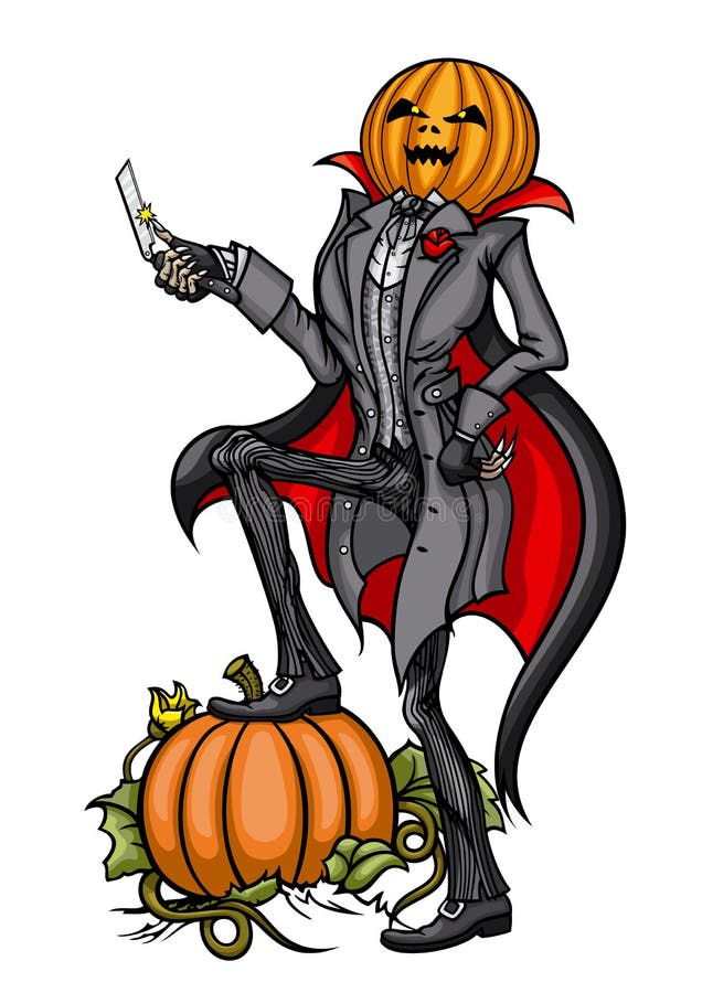 Halloween Pumpkin Head Jack with Blade Stock Vector Illustration of