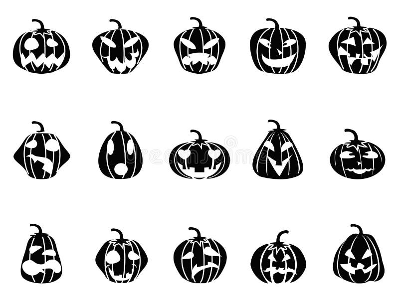 Halloween pumpkin icons set stock illustration Halloween pumpkin icons set stock illustration