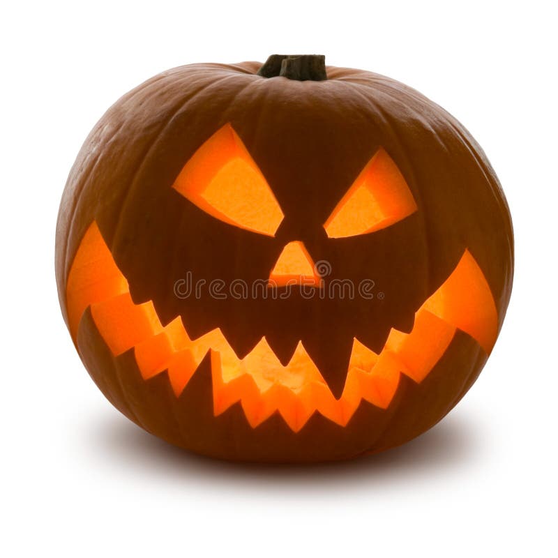 Halloween Pumpkin, Scary Jack O'Lantern isolated on white. Halloween Pumpkin, Scary Jack O'Lantern isolated on white