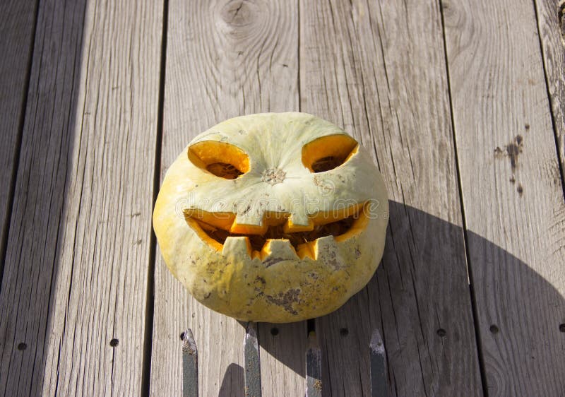 Halloween pumpkin jack lantern on a pitchfork royalty free stock image Halloween pumpkin jack lantern on a pitchfork royalty free stock image