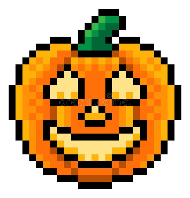 Halloween Pumpkin Lantern Pixel Art Game Icon