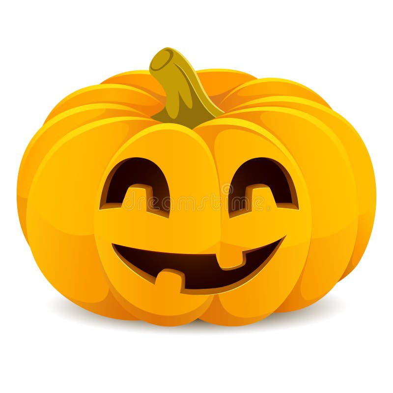 Halloween pumpkin. Smiling Jack-O -Lantern on a