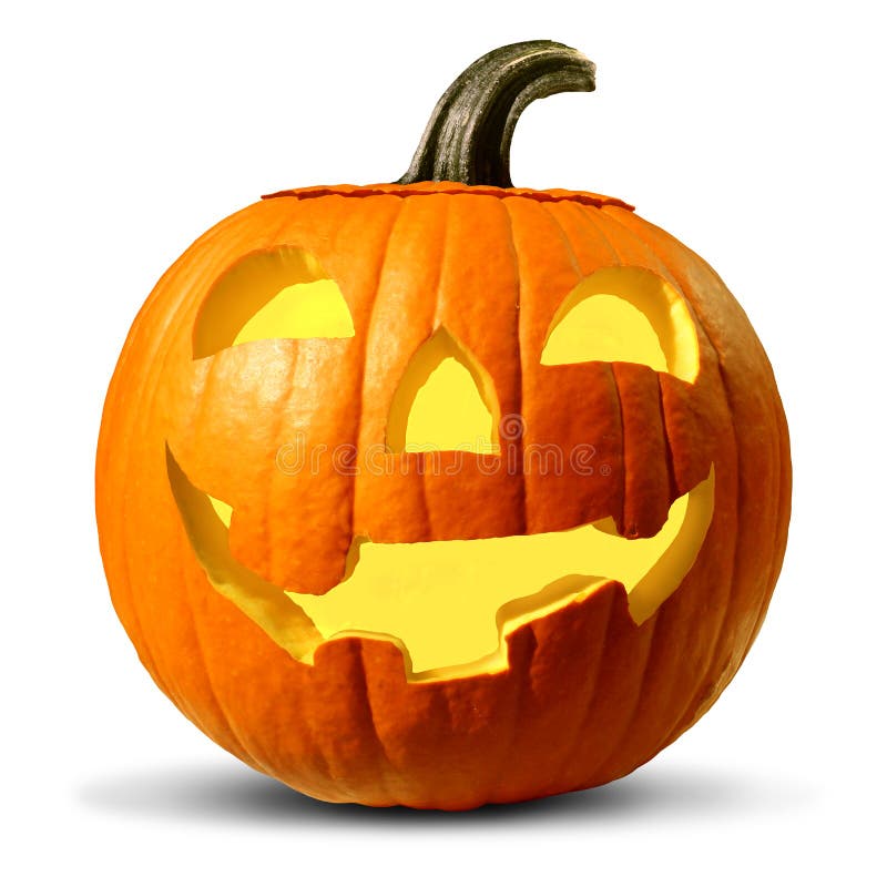 Halloween Pumpkin on White Background Stock Image - Image of icon, fall:  159255817
