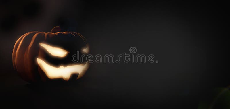 Halloween Pumpkins At A Spooky Night 3d render