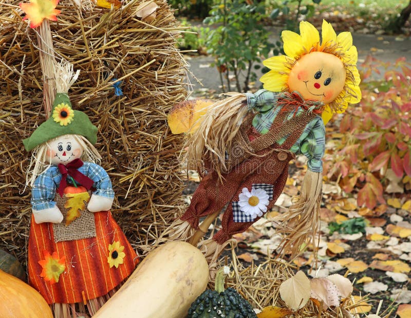 Halloween Puppets on a Staw Outdoor Stock Image Image of outdoor