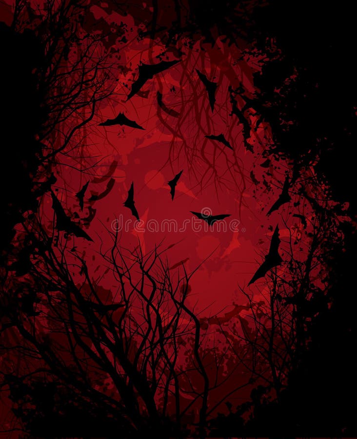 Halloween red night background illustration