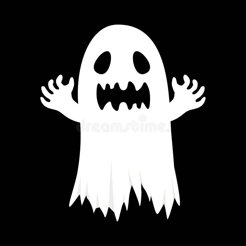 Scary face ghost on dark background Royalty Free Vector