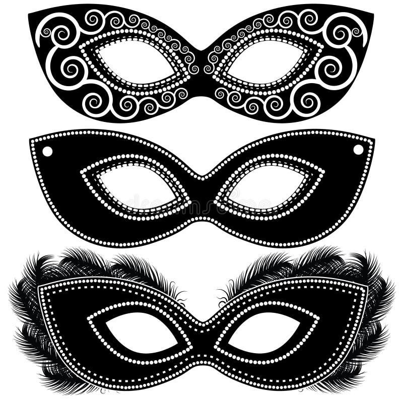 Black and white masks stock vector. Illustration of star 23597392