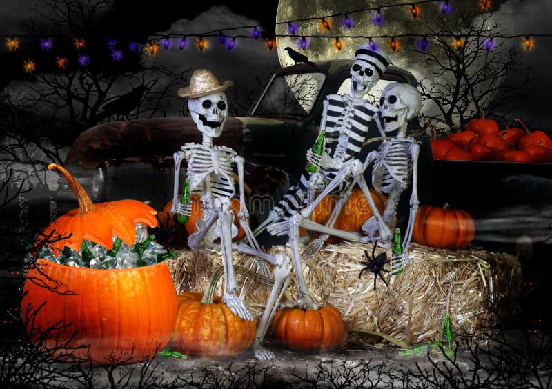 Halloween-Skelett-Partei stockfoto Halloween-Skelett-Partei stockfoto