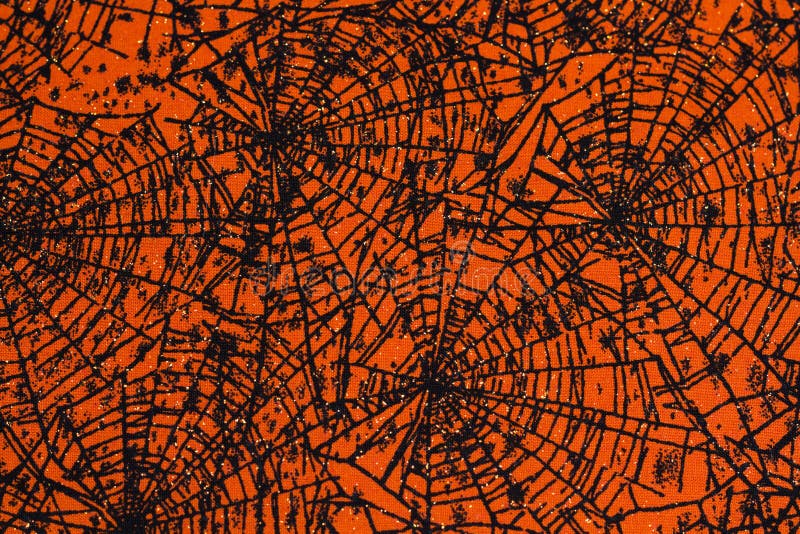 Black spider webs on orange background. Black spider webs on orange background