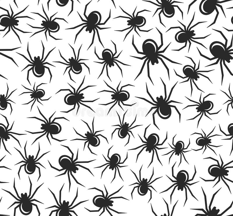 Halloween Spiders Seamless Pattern. Vector