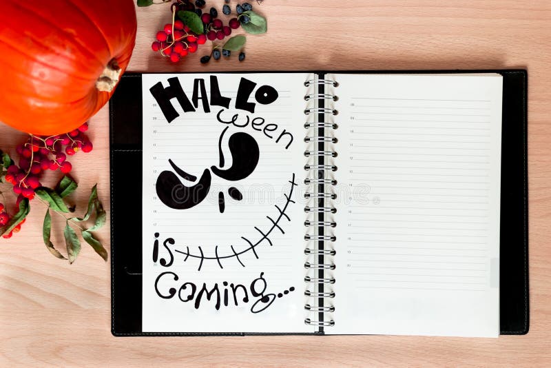 Halloween. Spooky and Horrible Painted with Black Marker in the Office  Notebook Jack Skellington Waiting for the Day of All the De Stock Image -  Image of november, autumn: 126741533