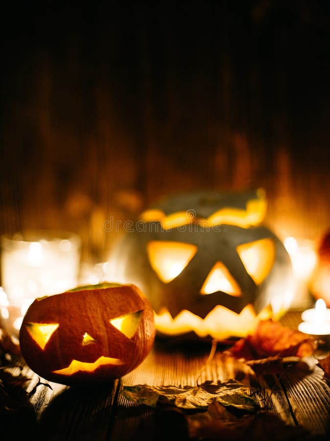 Halloween Spooky Jackolanterns Stock Photo Image of carved, ghost